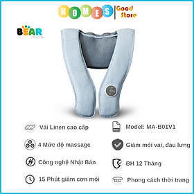 Máy Massage, Máy Đấm Lưng BEAR MA-B01V1 Gồm 4 Kỹ Thuật Đấm Lưng, 16 Cường Độ Massage Như Người Thật - Bảo Hành 18 Tháng - Hàng Chính Hãng