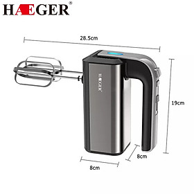 Máy đánh trứng và làm bánh cầm tay nhãn hiệu Haeger HG-6664 5 mức tốc độ đánh, Công suất 500W - Hàng chính hãng