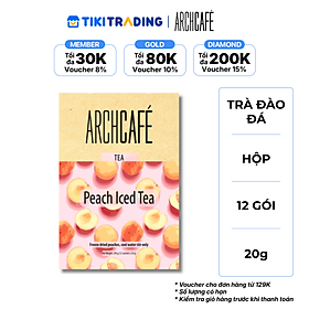 Trà Trái Cây Hoà Tan Vị Đào Đá ARCHCAFÉ Hộp 12 gói x 20g