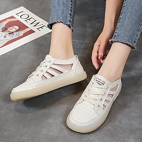 Ladies Hollow Casual Shoes Breathable Soft Bottom Flat Hole Shoes Single Shoes