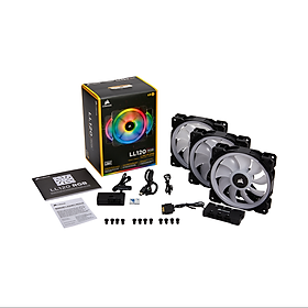 Bộ 3 quạt máy tính 120mm Corsair LL120 RGB kèm Node PRO - Hàng Chính Hãng