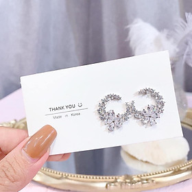 BÔNG TAI NỮ BẠC 925 CUỐN HÚT TRANG SỨC CAO CẤP NO.93 HOA TAI NỮ ĐẸP ht44