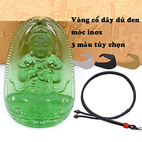 Mặt dây chuyền Phật Đại nhật như lai Pha lê xanh lá kèm dây đeo - Hộ mệnh tuổi Mùi, Thân - Size phù hợp cho nam và nữ