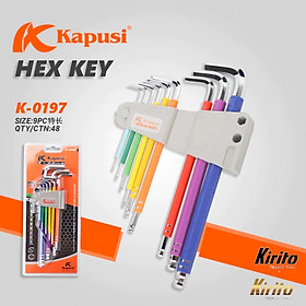 Mua Bộ lục giác bi 7 màu KAPUSI Japan  9 cây chữ L từ 1.5-10mm Thép cao cấp không gỉ.