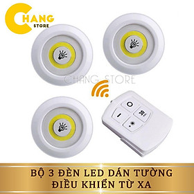 Mua Bộ 3 Đèn LED Dán Tường Mini Thông Minh MURO Longer Light có chức năng hẹn giờ và Remote Điều Khiển Từ Xa