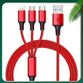 Mua Cáp sạc 3 đầu bọc dù Lai ing  Micro  Type C (Chỉ sạc không truyền dữ liệu)