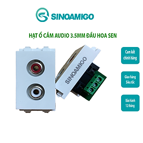 Hạt ổ cắm Audio 3.5mm đầu hoa sen Sinoamigo P31, dùng lắp mặt Pana âm tường, ổ cắm âm sàn - Hàng chính hãng