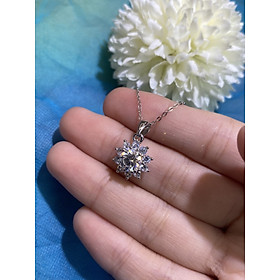 Dây cổ Bạc 925 xi Kim viên chủ Kim Cương nhân tạo Moissanite hạt 1.0carat (6.5mm) -  N10.177