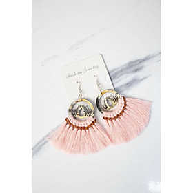 Khuyên tai sừng tua rau màu hồng nhạt, bông tai phong cách Vintage gần gũi | CAPPIANO HOME