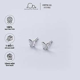 Khuyên tai bạc 925 bông tai bạc nữ nụ hình cánh bướm butterfly đẹp moonsilver