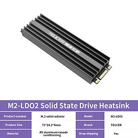 TEUCER 2280 Tản nhiệt SSD M.2 NVME Bộ tản nhiệt Hợp kim nhôm Magiê Bộ tản nhiệt hiệu quả cho PC với tấm tản nhiệt M2 Tản nhiệt SSD Màu sắc: Đen
