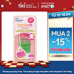 Tinh Chất Chống Nắng Nâng Tông Dành Cho Da Khô/Thường Sunplay Skin Aqua Tone Up UV Essence Happiness Aura (Rose) (Cho Da Sáng Hồng, Khuyết Điểm Xanh) (50g)