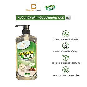 Nước rửa bát hữu cơ Golden Life - Hương Quế - 1L