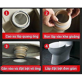 Mua  HÀNG LOẠI 1  Gioăng đế cao su chống hôi bồn cầu xí bệt chất liệu nhựa ABS kín khít ngăn mùi hiệu quả