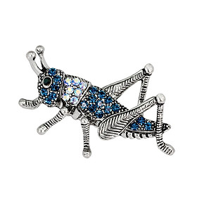 Exquisite Grasshopper Brooch Pin Blue Rhinestone Animal Jewelry Accessories
