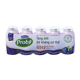Lốc 5 Chai Sữa Chua Uống Men Sống Probi Hương Việt Quất 65Ml