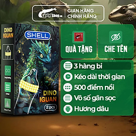 Bao cao su Shell Dino Iguan - Hộp 2 cái - 1 bao 2 vòng bi siêu lớn + 1 bao Shell Performax
