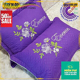 Mua Vỏ Áo Gối Satin 40x60cm Thêu Chần Hoa Đẹp  Không Phai Màu  Không Xù  Khóa Kéo - Hàng Cao Cấp (BH 1 đổi 1)