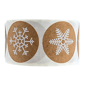 1 Roll Snowflake Pattern Sticker Christmas Case Gift Craft Packaging Sticker
