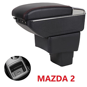 Bộ Hộp tỳ tay ô tô dành cho Mazda 2 tích hợp 7 cổng USB - Mã: DUSB-MZDA - 2 màu: Đen và Be