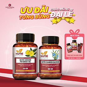 COMBO TIỀN MÃN KINH: Viên Nội Tiết Hyper Evening Primrose Oil 60 Viên+ Canxi Hữu Cơ Nutri Seaweed Calcium 60 Viên