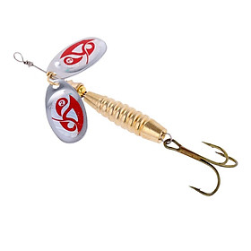 Metal Hard Fishing Lures Trout Salmon Bass Spoon Spinner Baits Crankbait with Treble Hooks 10cm