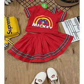 Sét váy áo bé gái dễ thương cho bé 8-38kg hàng thun cotton mềm mịn