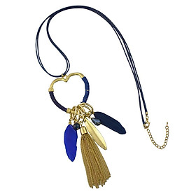 Vintage Feathers Tassel  Pendant Necklace Bohemian Ethnic Jewelry