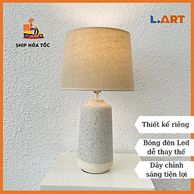 Mua Đèn ngủ đèn bàn phòng khách bằng gốm sứ thiết kế trắng chấm bi độc đáo DBG012