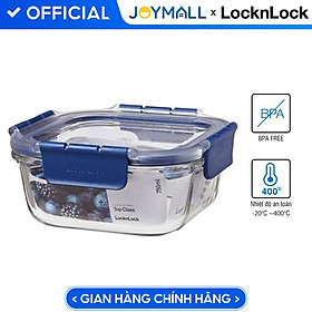 Hình ảnh Hộp Thuỷ Tinh Chịu Nhiệt Lock&Lock (nhiều size) - Hàng Chính Hãng, Nắp Màu Xanh Dương, Dùng Được Trong Máy Rửa Chén, Lò Vi Sóng, Nồi Chiên Không Dầu