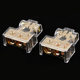2pcs Positive Negative Battery Terminals Connectors Clamps w/ Covers Gold