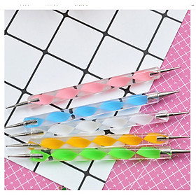 Bộ Dụng cụ làm đất sét nhật gồm 5 mo bi nhựa đục lỗ làm mắt mũi chi tiết nhỏ 