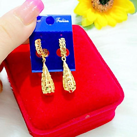 Bộ tai nữ kiểu kim tiền dát vàng 18k