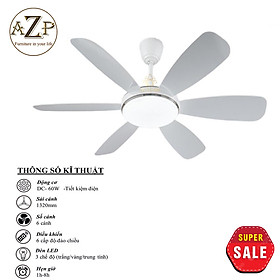 Mua Siêu Sales QUẠT TRẦN AZP- 6 CÁNH NHỰA  CÔNG XUẤT 60W  CÓ REMOTE- Hàng Nhập Khẩu