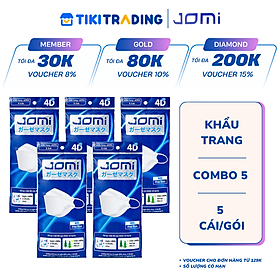 Bộ 5 Gói Khẩu trang Jomi N95 4D (5 Cái/Gói)
