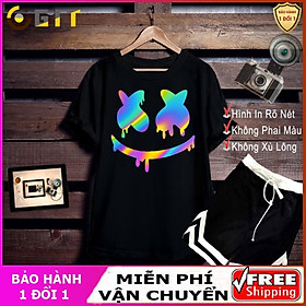 Áo in mặt cười - Sét Áo Thun Phản Quang+Quần V Cá Tính, Áo Thun Form Rộng,Áo Thun Unisex, Áo Thun Nam Nữ Đẹp
