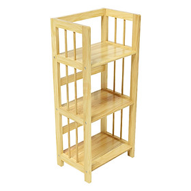 Kệ Sách 3 Tầng Gỗ Cao Su IBIE HB340RN (40cm) - Màu Tự Nhiên