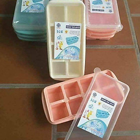 Mua Sét 3 Khay đựng đồ ăn dặm  làm đá 8 ngăn có nắp đậy