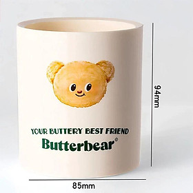 Lọ Bút Deli Gấu Bơ NS023-B - Màu Trắng Sữa