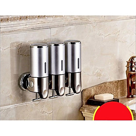 Bình lấy xà phòng tắm treo tường Hotel Lux Bathroom set box 3 bình (Bạc)