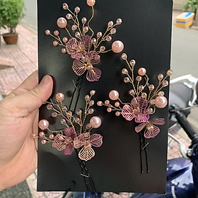 Bộ ba trâm cài tóc cô dâu ,cài tóc tiệc Giangpkc tháng 11/2021 SP221382