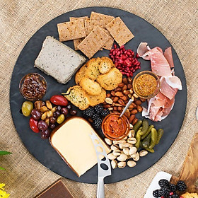 Mua Đĩa đá slate đen tự nhiên đường kính 25cm