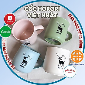 Cốc nhựa Hokori 350ml Việt Nhật chịu nhiệt tốt, cốc uống nước màu sắc xinh xắn có quai cầm