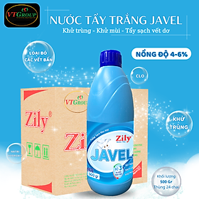 Nước Tẩy Trắng Javel Zily 500g - 24 Chai/Thùng