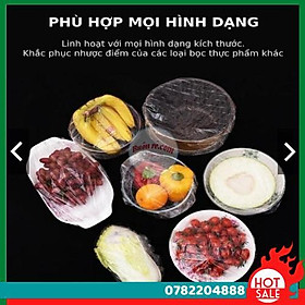 Mua Túi 100 Màng Bọc Thực Phẩm Có Chun Co Dãn Tái Sử Dụng (Gói 100C Kèm Túi Gấu) - CH Hương Thị Miễn Phí Vận Chuyển