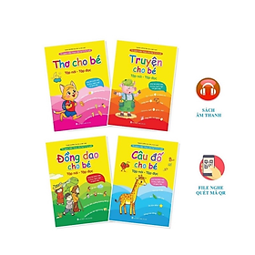 Combo 4 cuốn Tủ Sách Tiềm Thức Cho Bé 0-6 Tuổi: Đồng Dao - Thơ - Truyện - Câu Đố Kèm File Đọc Quét Mã QR