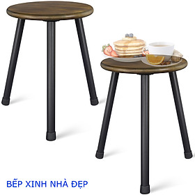 Mua Bàn Trà + Coffee  Đôn Gỗ. Kệ Để Chậu hoa  Bàn Kê Đầu Giường  mặt 30cm  chân THẲNG tháo rời bằng thép không gỉ Cao 40cm