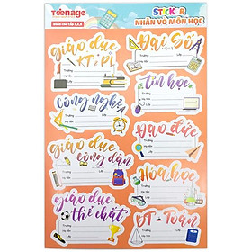 Bộ 3 Sticker Nhãn Vở Môn Học - Teenage NV-04