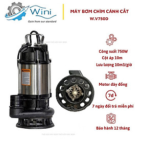 Mua Máy bơm chìm nước thải cắt rác 750W (1HP) Thân inox 304 Wini W.V750D - Bảo hành 1 năm