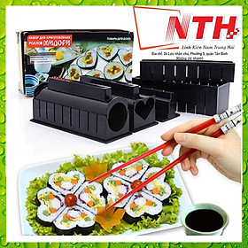 Bộ Khuôn Dụng Cụ Làm Sushi, Cơm Cuộn 10 Món Tiện Lợi, Nhanh Chóng